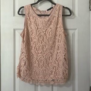 Soft, pink lace tank top
